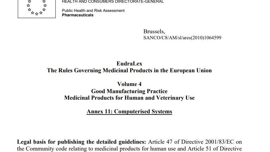 EU GMP Annex 11