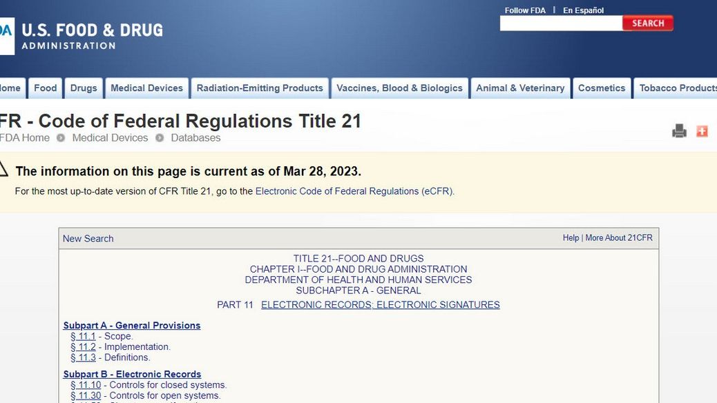 21 CFR part 11